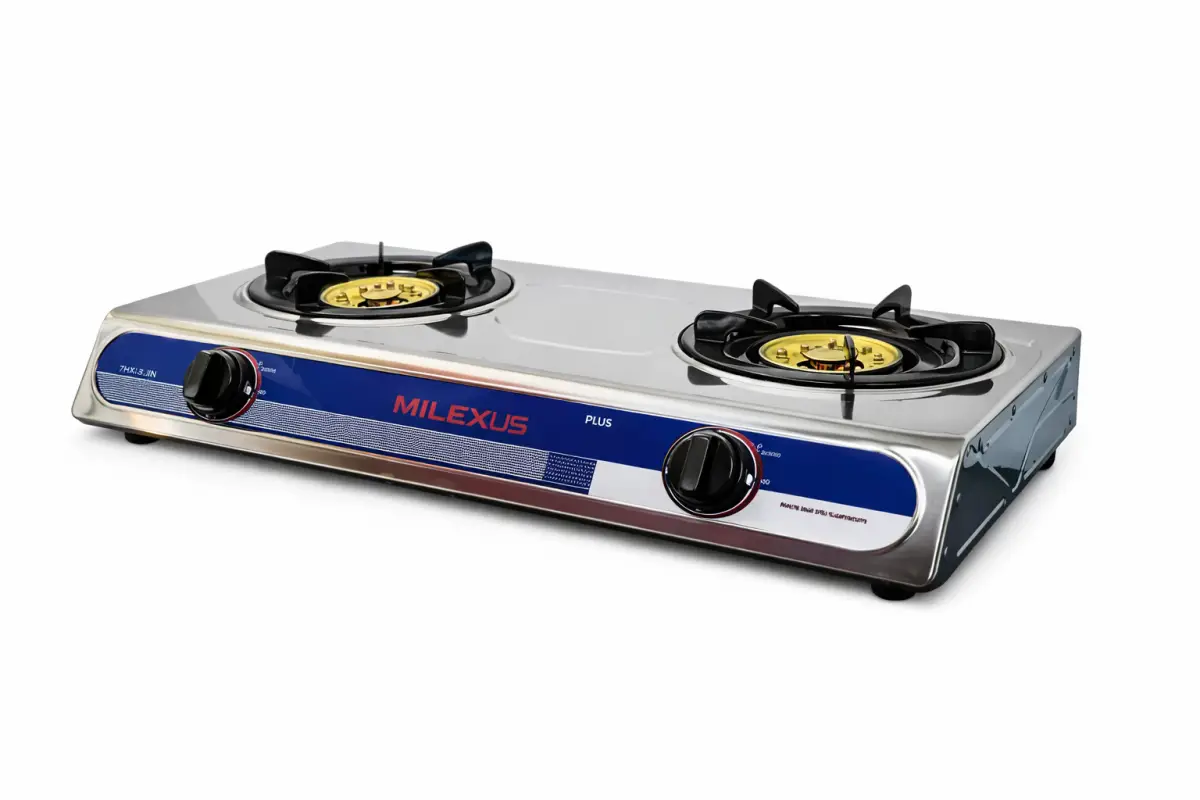 Fogón de gas de acero inoxidable - Milexus (2 quemadores)